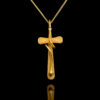 Χειροποίητος σταυρός σε ματ χρυσό 22Κ - nessis Κοσμηματοπωλείο