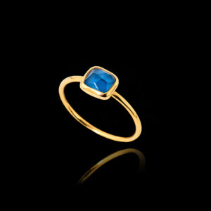 Χειροποίητο Δαχτυλίδι σε Χρυσό με Μπλε Τοπάζ – DA119N
