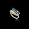 Χειροποίητο Δαχτυλίδι σε Ασήμι και Χρυσό με Μπλε Τοπάζ και Ακουαμαρίνα- DA164