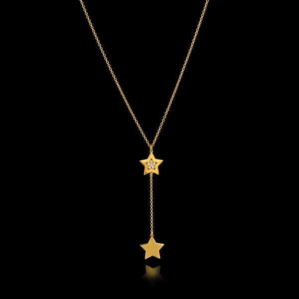 Κολιέ Αστέρια σε Χρυσό με Διαμάντια - KO188N