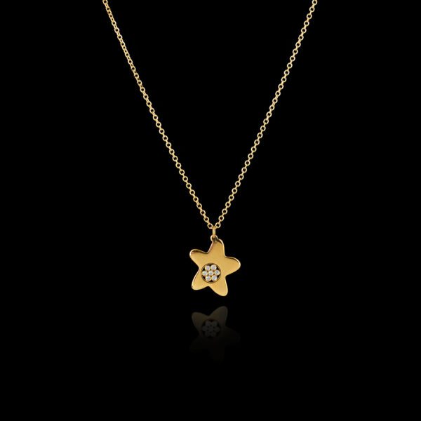 Μενταγιόν Αστέρι σε Χρυσό με Διαμάντια - ΜΕ195Ν