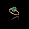 Χρυσό Δαχτυλίδι Ροζέτα Κ18 Σμαράγδι - DA254N